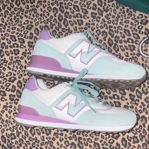 New Balance Women's Sneakers - Mint and Purple